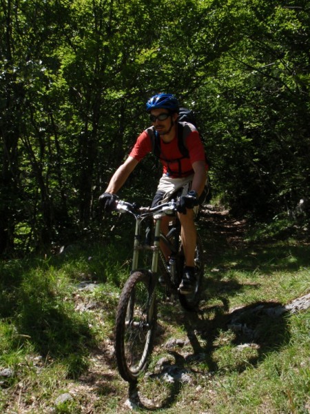 descente sur le petit bornand : Eric en pleine concentration