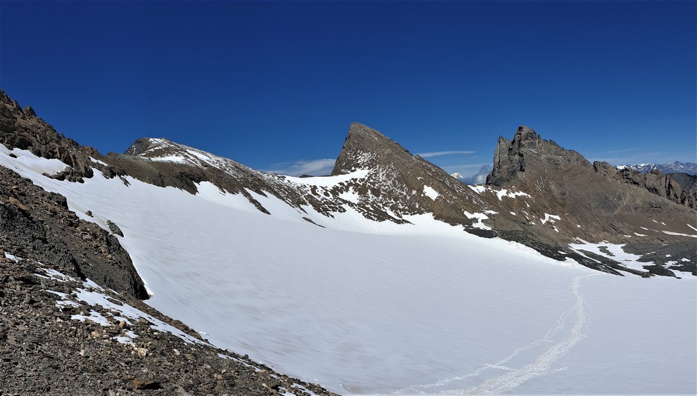 Le glacier Lombard et les aiguilles de la Saussaz