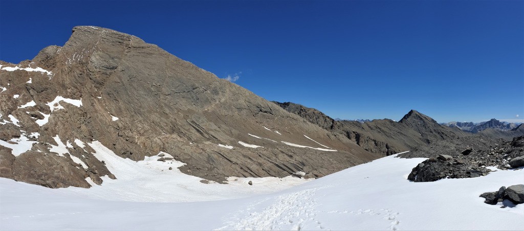 Le glacier Lombard sous l'Aiguille Occidentale de la Saussaz