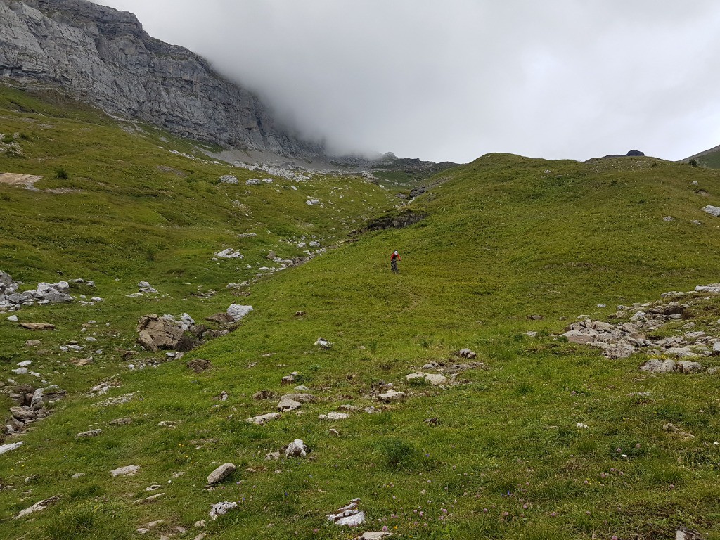 Descente du sentier dans les Pâturages.