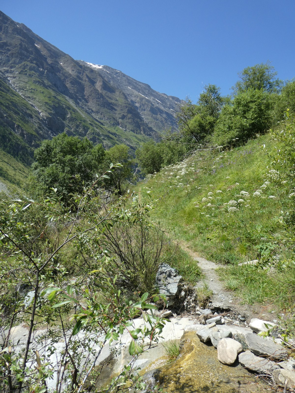 Début du sentier rive droite