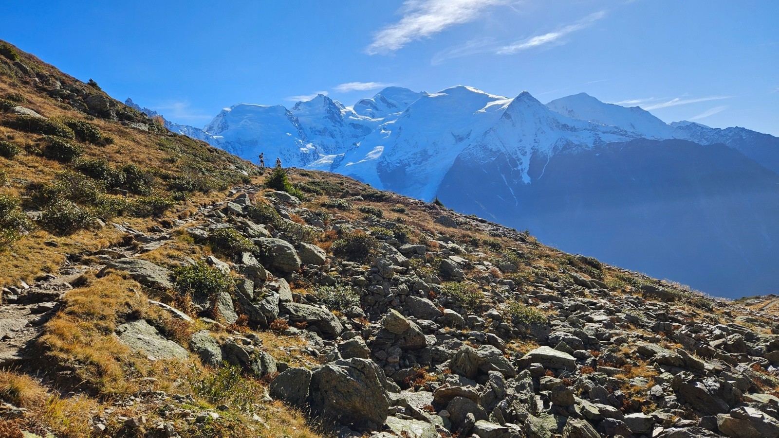 Vue arrière sur la descente du Brévent.