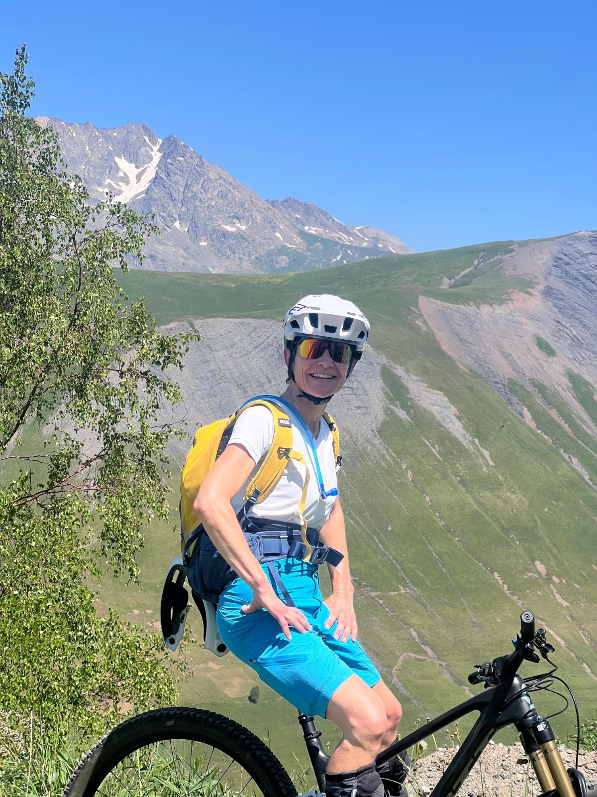 Cécile bien  heureuse du panorama exceptionnel 
