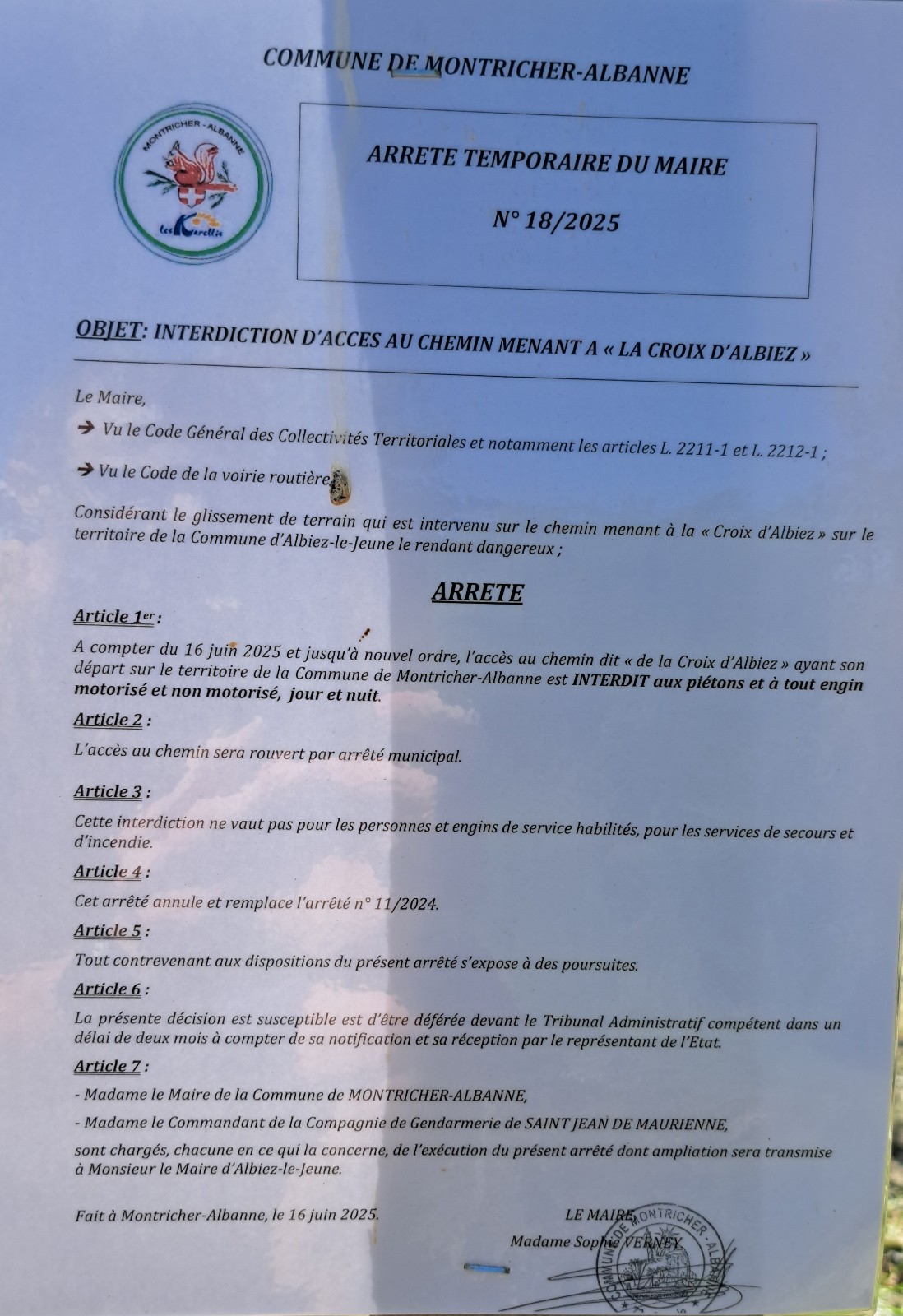 #6 Interdiction La Croix d Interdiction La Croix d'Albiez