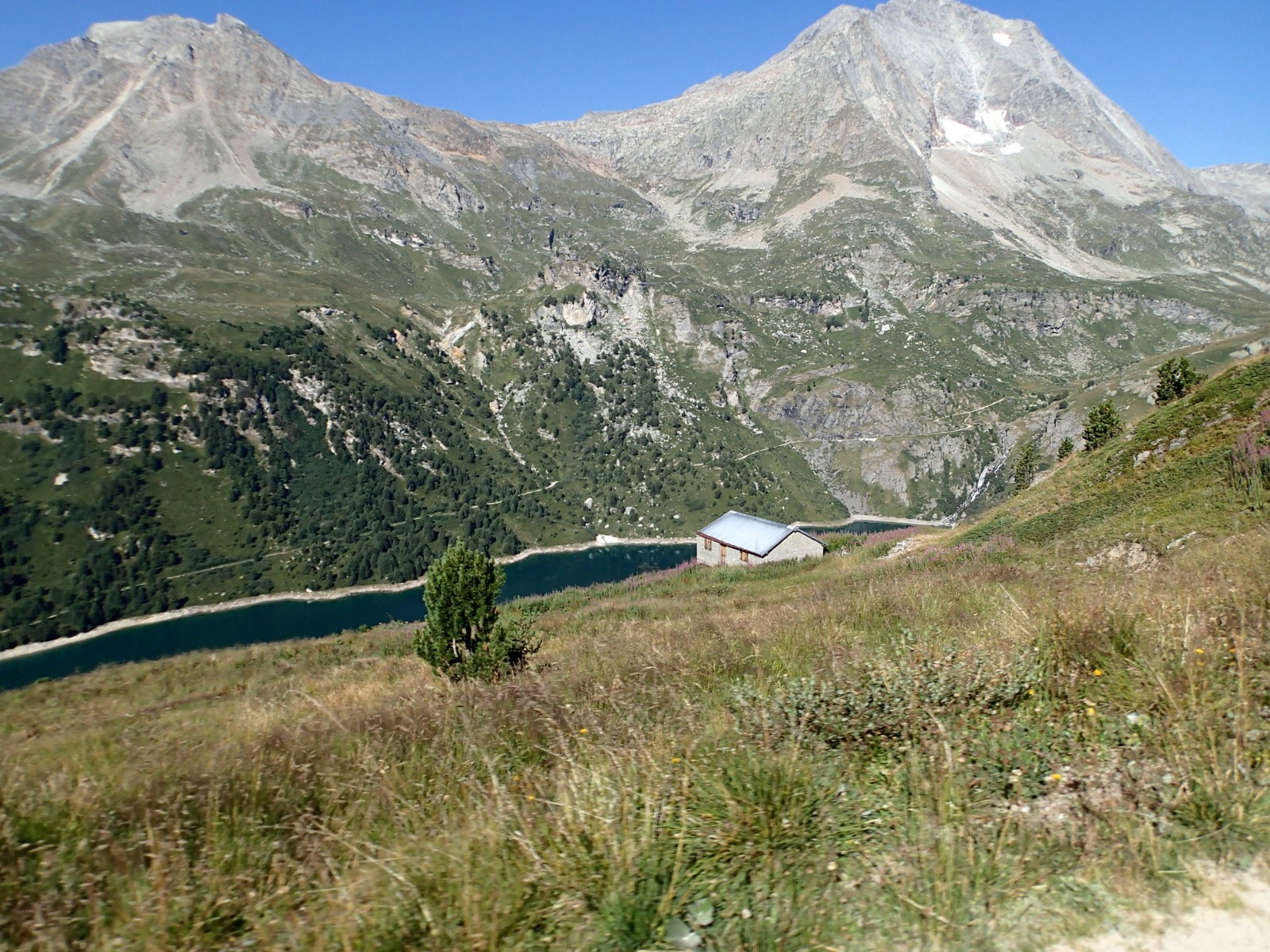 Le Plan d'Amont et la piste qui descend de la Sétéria ...