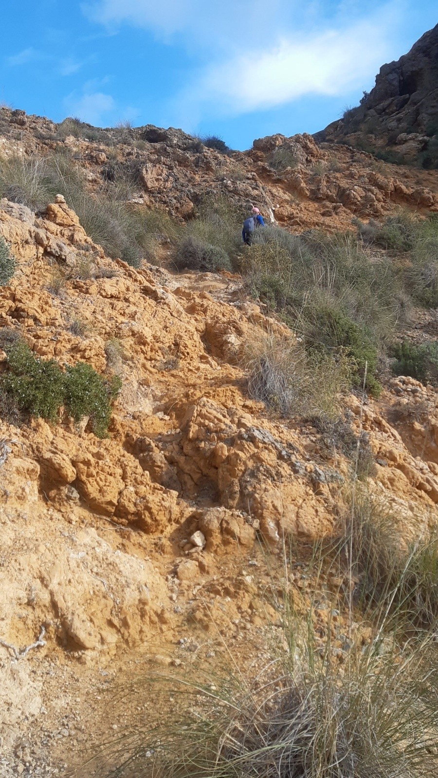 Reconaissance la veille sur le sentier Panadera en montée&nbsp;
