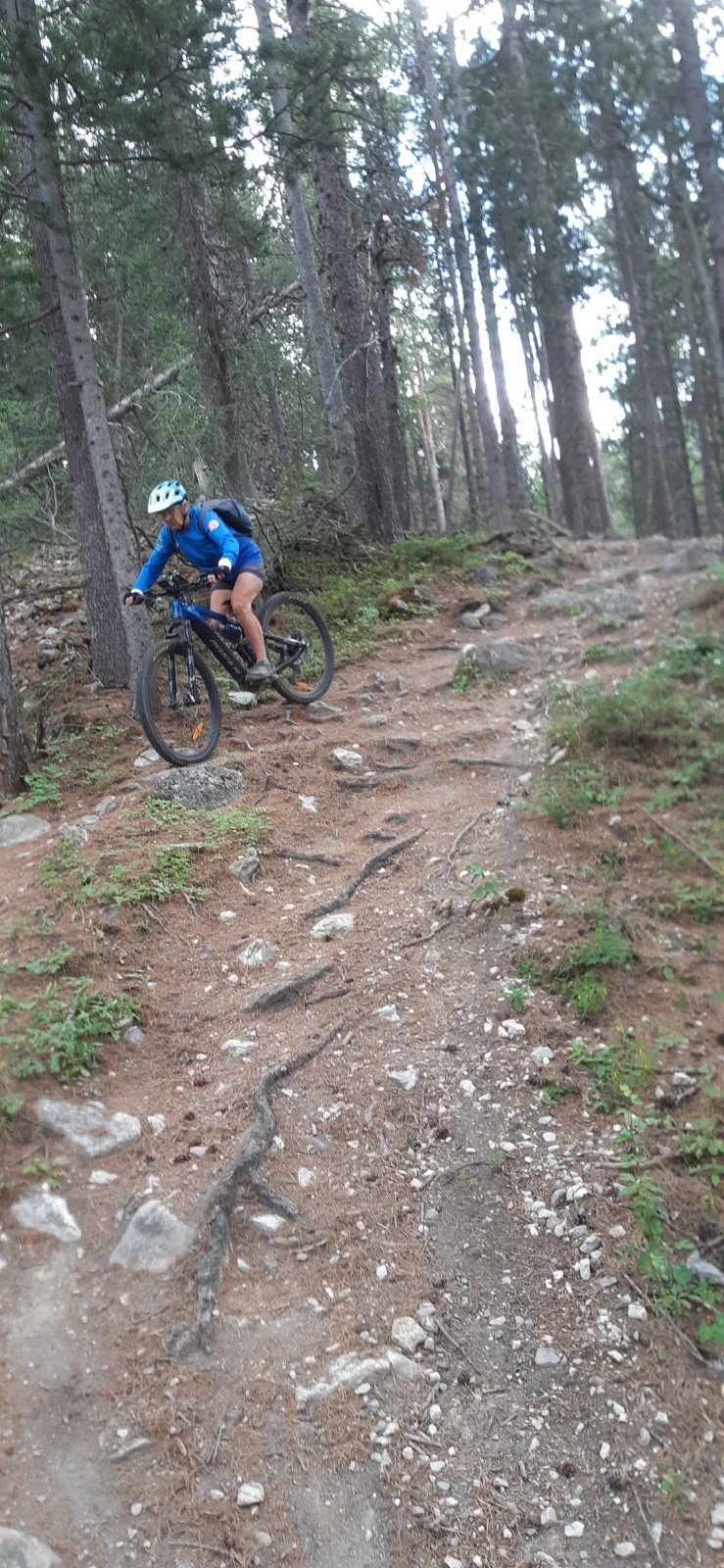 &nbsp;Sous le col quelques passages racineux et raides.
