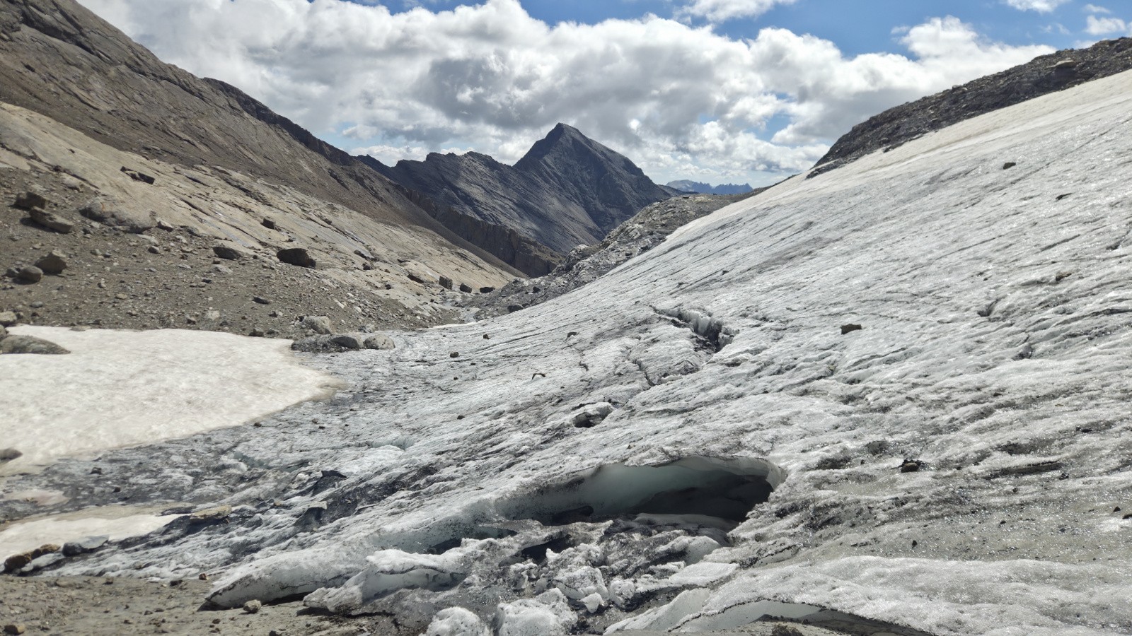 Arrivée sur le Glacier Lombard&nbsp;