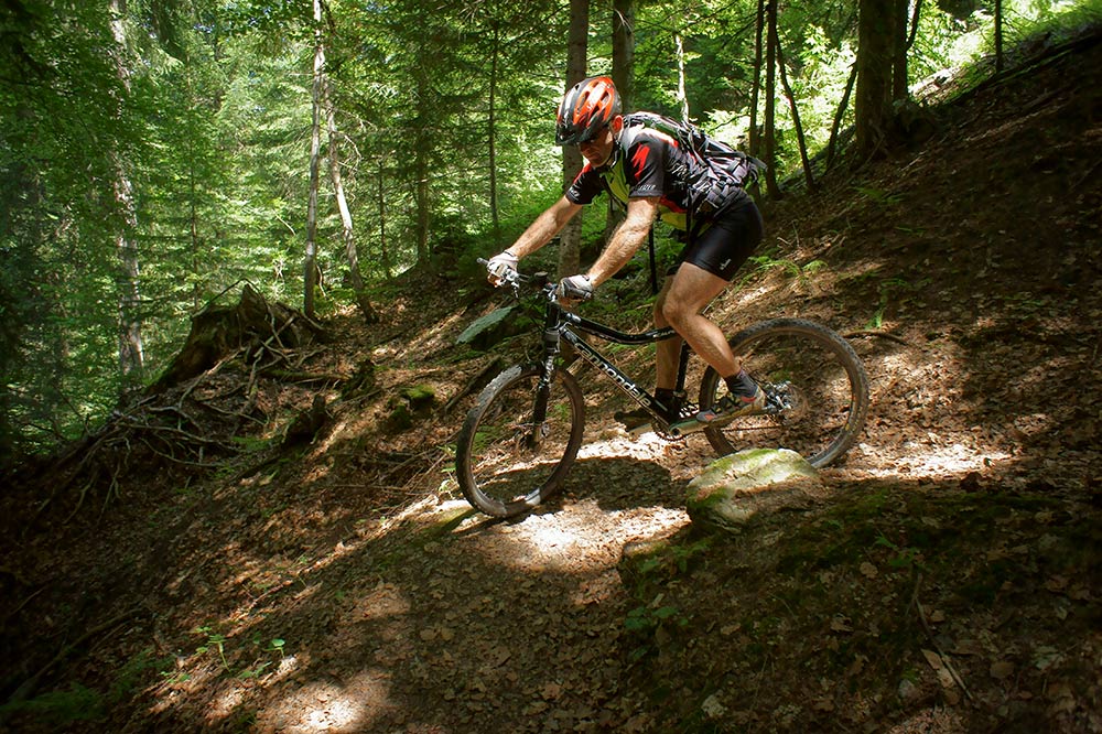 Single de l'Arrondine : Bel enchaînement d'épingles en sous-bois