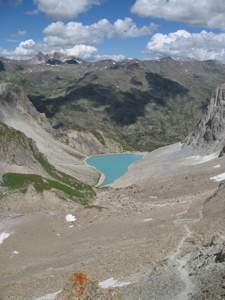Lac des Béraudes : descente versant Nord du Col