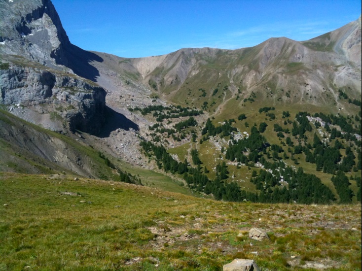 Haut du vallon de Gimette : Haut du vallon de Gimette, la descente s'annonce bien