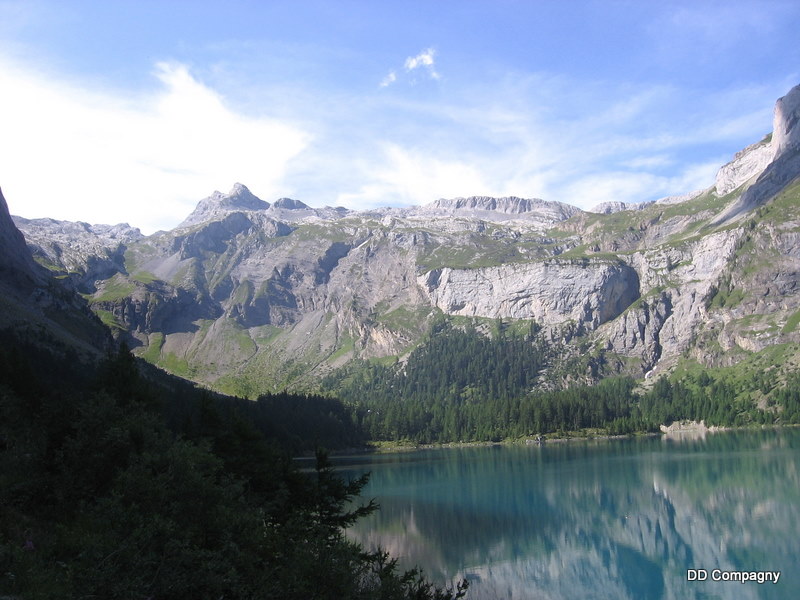 Vue en arrière : Le lac, le Plan des Roses