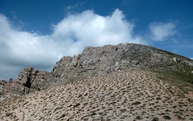 Sous les Monges : Attaque directe par une traversée derversante et caillouteuse.. Ca réveille.!