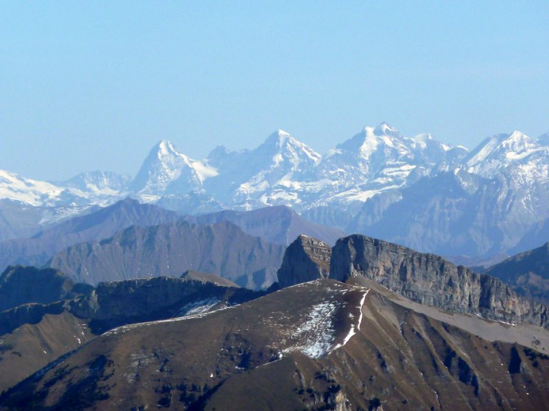 Cornettes de Bise : Vue panoramique de l'Eiger/ Mönch/ Jungfrau