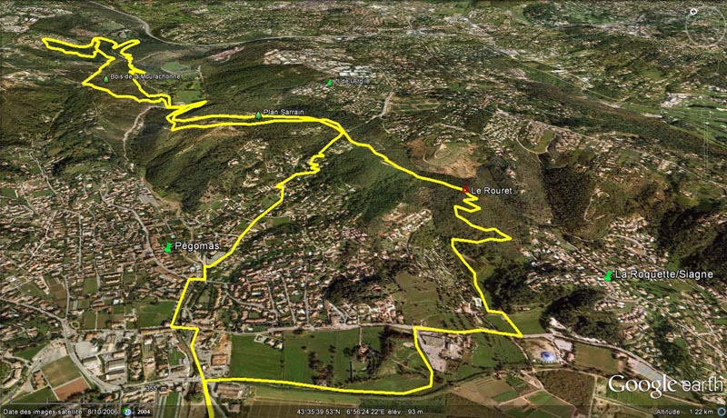 #1 Circuit : Le tracé du circuit avec montée par le chemin de Plan Sarrain. Circuit : Le tracé du circuit avec montée par le chemin de Plan Sarrain.