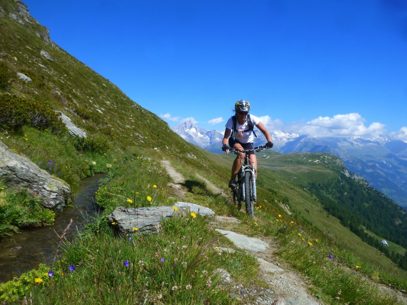 Bisse du Heido : vue arrière sur le Gibidumsee et pass