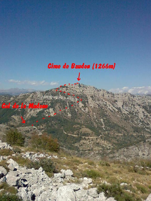 Itinéraire de Montée à la Cime du Baudon (vu depuis la cime de Galian)