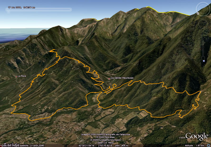 Itinéraire vu de Google Earth !